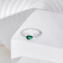 Una Ring (Emerald Green) - Adjustable Size - Pure Sterling Silver (Chandi) - 5Cubic Zircon