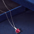 Blushing Day Light Necklace (Ruby Red) - Pure Sterling Silver (Chandi) - 5A Cubic Zircon - Certificate