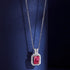 Victoria Necklace (Ruby Red) - Pure Stamped Sterling Silver (Chandi) + Certificate - 5A Cubic Zircon
