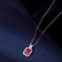 Victoria Necklace (Ruby Red) - Pure Stamped Sterling Silver (Chandi) + Certificate - 5A Cubic Zircon