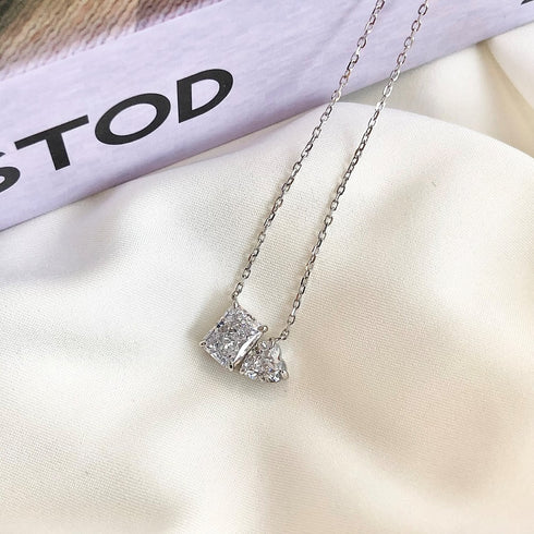 Modern Renaissance Necklace (Diamond White) - Pure Sterling Silver (Chandi) - Cubic Zircon