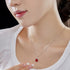 Blushing Day Light Necklace (Ruby Red) - Pure Sterling Silver (Chandi) - 5A Cubic Zircon - Certificate
