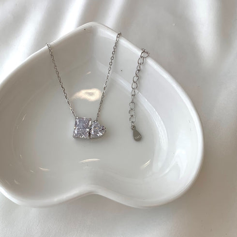 Modern Renaissance Necklace (Diamond White) - Pure Sterling Silver (Chandi) - Cubic Zircon