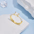 Urban Chic Ring (Gold & Modern White) - Adjustable Size - Enamel & Pure Sterling Silver (Chandi) - Cubic Zircon