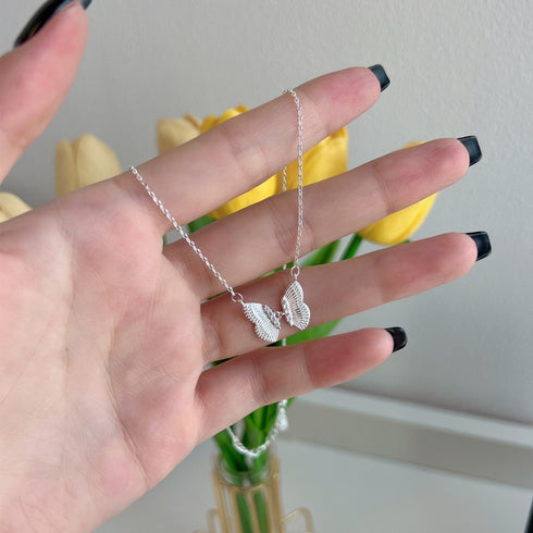 Butterfly Necklace - Pure Stamped Sterling Silver (Chandi) + Certificate - 5A Cubic Zircon