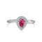 Vivid Ring (Ruby Pink) - Adjustable - Pure Sterling Silver (Chandi) - Cubic Zircon