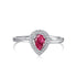 Vivid Ring (Ruby Pink) - Adjustable - Pure Sterling Silver (Chandi) - Cubic Zircon
