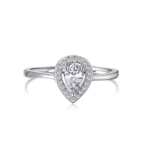 Vivid Ring - Adjustable - Pure Sterling Silver (Chandi) - Cubic Zircon