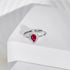 Vivid Ring (Ruby Pink) - Adjustable - Pure Sterling Silver (Chandi) - Cubic Zircon