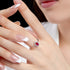 Vivid Ring (Ruby Pink) - Adjustable - Pure Sterling Silver (Chandi) - Cubic Zircon
