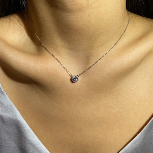 Milan Necklace - Pure Stamped Sterling Silver (Chandi) + Certificate - 5A Cubic Zircon
