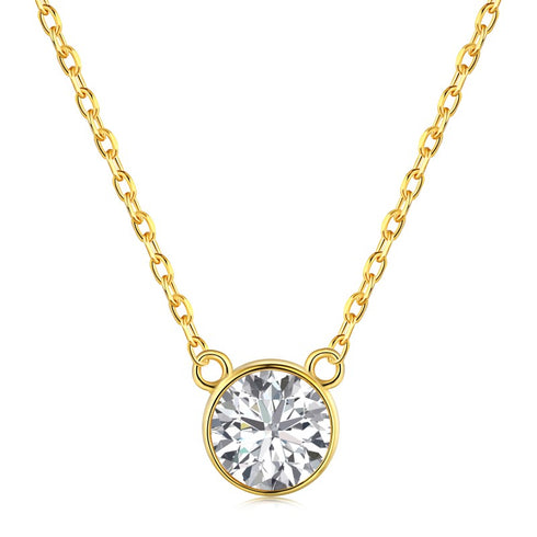 Milan Necklace - Genuine Gold Plating - Pure Stamped Sterling Silver (Chandi) + Certificate - 5A Cubic Zircon