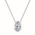 Classic Pear Cut Necklace - Pure Stamped Sterling Silver (Chandi) + Certificate - 5A Cubic Zircon
