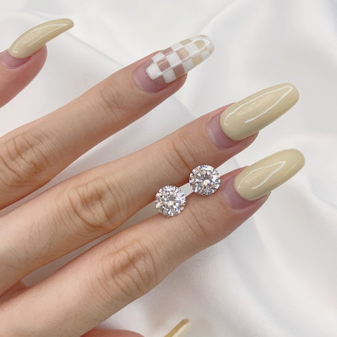 Everyday Lux Studs Earrings (Emerald Green) - Pure Stamped Sterling Silver (Chandi) - 5A Cubic Zircon - Certificate