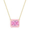 Stella Necklace (Stella Pink) - Genuine Gold Plated - Pure Stamped Sterling Silver (Chandi) + Certificate - 5A Cubic Zircon