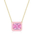 Stella Necklace (Stella Pink) - Genuine Gold Plated - Pure Stamped Sterling Silver (Chandi) + Certificate - 5A Cubic Zircon