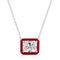 Stella Necklace (Red & Diamond White) - Pure Stamped Sterling Silver (Chandi) + Certificate - 5A Cubic Zircon