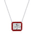 Stella Necklace (Red & Diamond White) - Pure Stamped Sterling Silver (Chandi) + Certificate - 5A Cubic Zircon