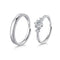 Couple Ring Set - Adjustable Size - Pure Sterling Silver (Chandi) - 5A Cubic Zircon - Certificate