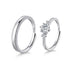Couple Ring Set - Adjustable Size - Pure Sterling Silver (Chandi) - 5A Cubic Zircon - Certificate