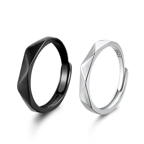 Couple Ring Set - Adjustable Size - Pure Sterling Silver (Chandi)