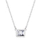 Classic Emerald Cut Necklace - Pure Sterling Silver (Chandi) - Cubic Zircon
