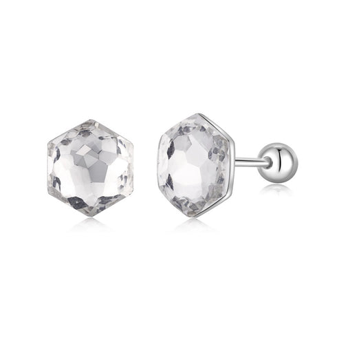 Mythical Studs Earrings (Diamond White) - Pure Stamped Sterling Silver (Chandi) - Certificate
