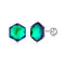 Mythical Studs Earrings (Emerald Green) - Pure Stamped Sterling Silver (Chandi) - Certificate