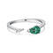 Una Ring (Emerald Green) - Adjustable Size - Pure Sterling Silver (Chandi) - 5Cubic Zircon