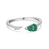 Una Ring (Emerald Green) - Adjustable Size - Pure Sterling Silver (Chandi) - 5Cubic Zircon