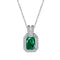 Victoria Necklace (Emerald Green) - Pure Stamped Sterling Silver (Chandi) + Certificate - 5A Cubic Zircon