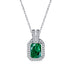 Victoria Necklace (Emerald Green) - Pure Stamped Sterling Silver (Chandi) + Certificate - 5A Cubic Zircon