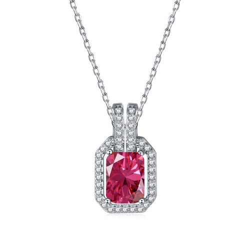 Victoria Necklace (Ruby Red) - Pure Stamped Sterling Silver (Chandi) + Certificate - 5A Cubic Zircon