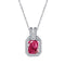 Victoria Necklace (Ruby Red) - Pure Stamped Sterling Silver (Chandi) + Certificate - 5A Cubic Zircon