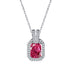 Victoria Necklace (Ruby Red) - Pure Stamped Sterling Silver (Chandi) + Certificate - 5A Cubic Zircon