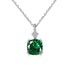 Blushing Day Light Necklace (Emerald Green) - Pure Sterling Silver (Chandi) - 5A Cubic Zircon - Certificate