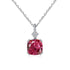 Blushing Day Light Necklace (Ruby Red) - Pure Sterling Silver (Chandi) - 5A Cubic Zircon - Certificate