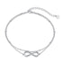 Infinity Love Bracelet/Anklet - Pure Sterling Silver (Chandi) - Cubic Zircon