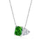 Modern Renaissance Necklace (Emerald Green & Diamond White) - Pure Sterling Silver (Chandi) - Cubic Zircon