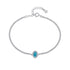 Diva Bracelet (Topaz Blue) - Pure Sterling Silver (Chandi) - Rhodium Plated - Cubic Zircon