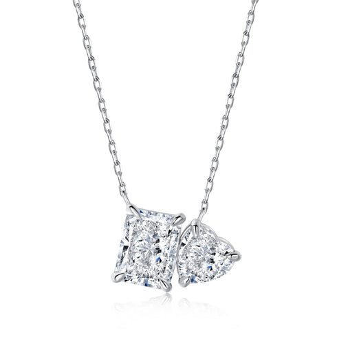 Modern Renaissance Necklace (Diamond White) - Pure Sterling Silver (Chandi) - Cubic Zircon