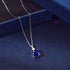 Blushing Day Light Necklace (Sapphire Blue) - Pure Sterling Silver (Chandi) - 5A Cubic Zircon - Certificate