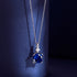 Blushing Day Light Necklace (Sapphire Blue) - Pure Sterling Silver (Chandi) - 5A Cubic Zircon - Certificate