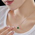 Blushing Day Light Necklace (Emerald Green) - Pure Sterling Silver (Chandi) - 5A Cubic Zircon - Certificate