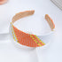 Woven Headband - Orange & White - Trendy!