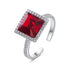 Ring of Elizabeth (Ruby Red)! - Adjustable Size! - Rhodium Plated ! - with European Crystals! - Free Box Packaging!