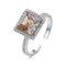 Ring of Elizabeth! (Majestic Brown) - Adjustable Size! - Rhodium Plated ! - with European Crystals! - Free Box Packaging!