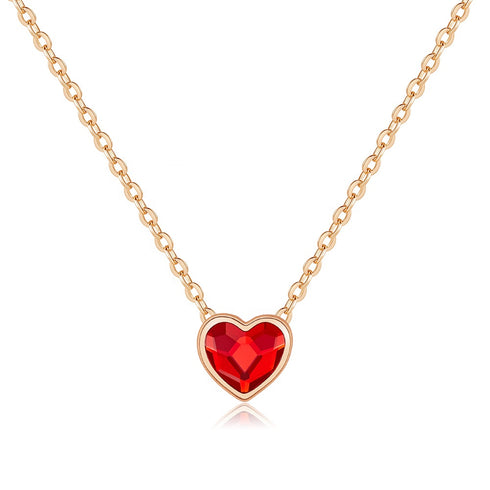 Eternal Love Necklace - Rose Gold Plated - Pure S925 Sterling Silver (Chandi) - Embellished with Genuine European Crystals