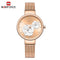 Naviforce Women's Rose Gold Blossom! - Adjustable Steel Strap! - 1 Year Warranty! - Water Resistant!