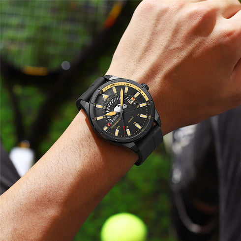 Curren Mens Watch - Ultra Soft Silicon Strap - Box Packaging! - Water Resistant 3ATM! - 1 Year Warranty!